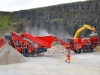Terex Finlay C-1540 cone crusher and J-1175 jaw crusher. Rock processing demo area, Hillhead.
