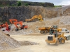 Cat, Doosan and Liebherr equipment at work. Hillhead quarry face demo area.
