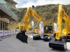 Komatsu excavators outside Komatsu stand. Hillhead showground