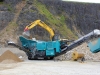 Powerscreen jaw crusher. Rock processing demo area, Hillhead.