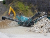 Powerscreen mobile screener. Rock processing demo area, Hillhead.