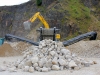 Powerscreen mobile screener. Rock processing demo area, Hillhead.