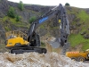 Volvo excavator. Rock processing demo area, Hillhead.