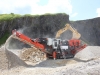 Sandvik crusher in the rock processing demo area at Hillhead Quarrying & Recycling Show