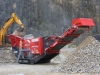 Terex jaw crusher in the rock processing demo area at Hillhead Quarrying & Recycling Show