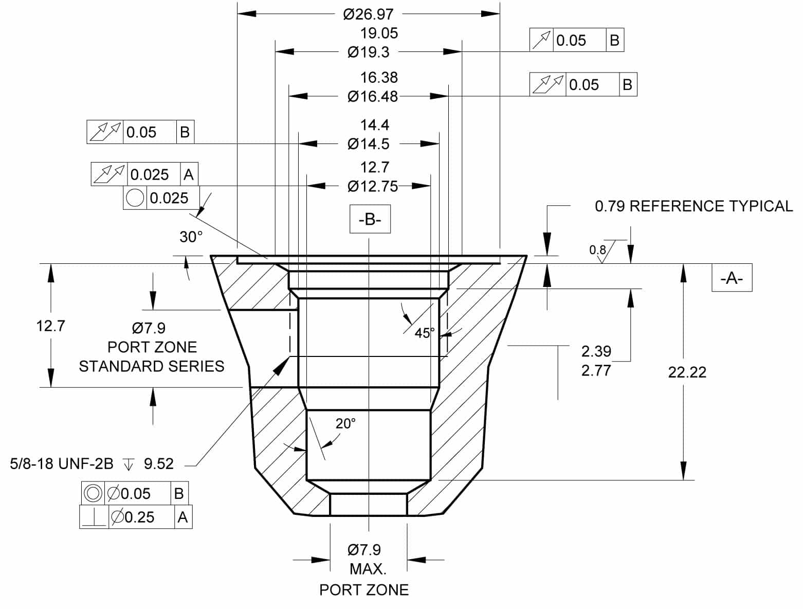 Cavity cross section drawing