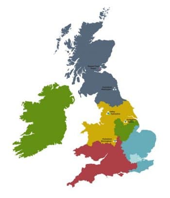 DCA regional sales map