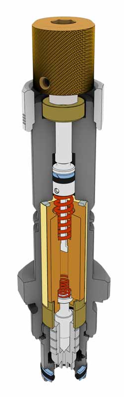 Cutaway of a hydraulic cartridge valve